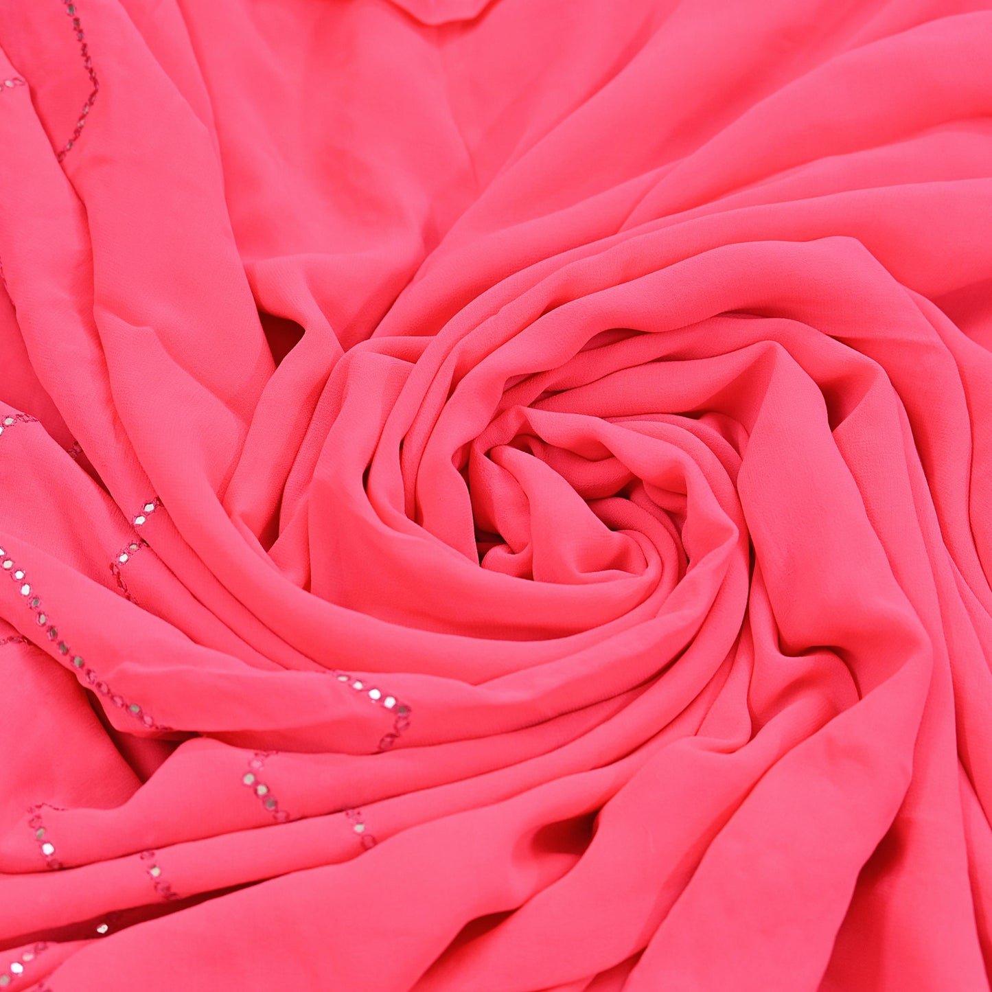 Rare Vintage Pink Pure Georgette Silk Saree Hand Embroidered Designer Abu Jani Sari 6 Yard Bollywood Party Wear with Blouse fabric