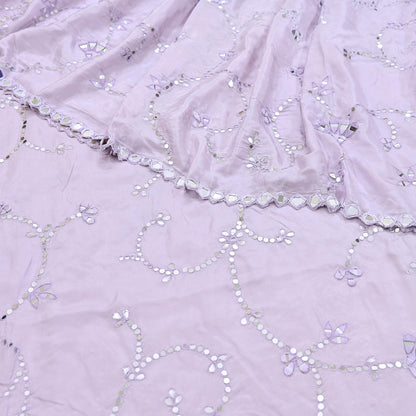Rare Vintage Purple Pure Silk Saree Hand Beaded Abu Jani Designer Sari 5.5 Yards Bollywood Party Wear Ethnic