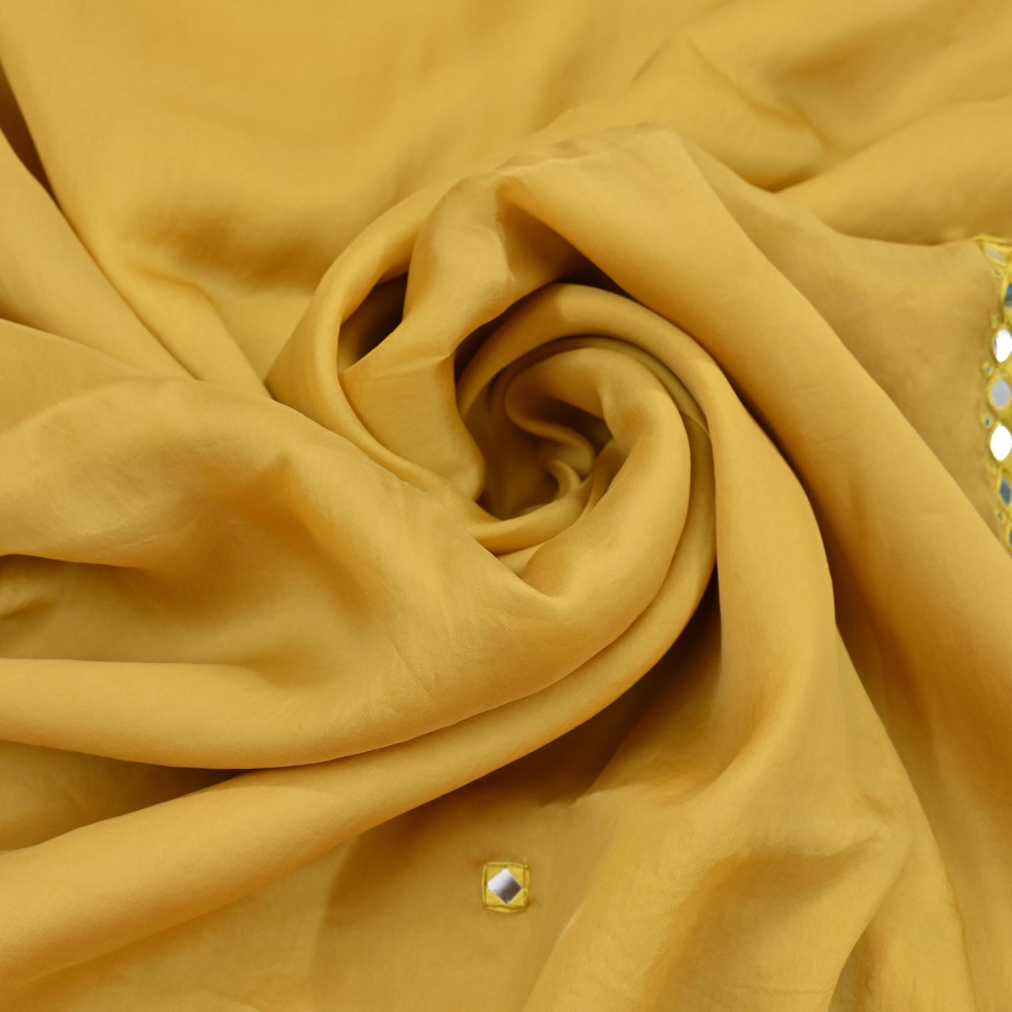 Rare Vintage Mustard Pure Organza Silk Saree Zardozi Hand Embroidered Designer Abu Jani Sari 5.5 Yard Bollywood Party Wear