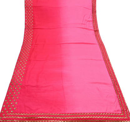 Rare Vintage Pink Pure Silk Saree Hand Embroidered Fabric 6 Yard Sari Bollywood Party Wear Ethnic Designer Saree