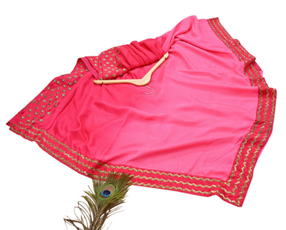 Rare Vintage Pink Pure Silk Saree Hand Embroidered Fabric 6 Yard Sari Bollywood Party Wear Ethnic Designer Saree