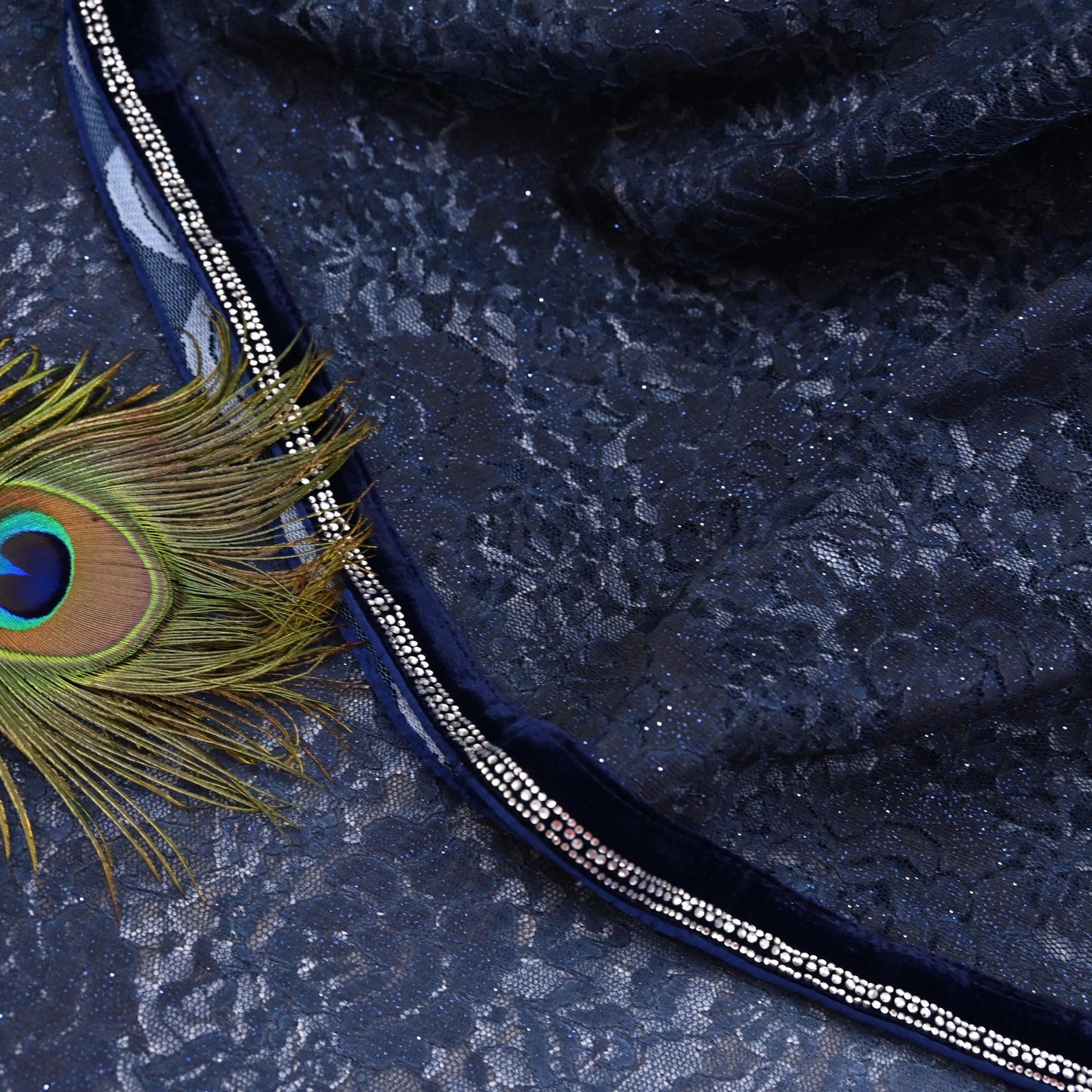 Vintage Blue Net Saree Heavy Hand Embroidery 5.5 Yards Soft Mesh Fabric Ideal for Crafting Wedding Wear Bollywood sarees