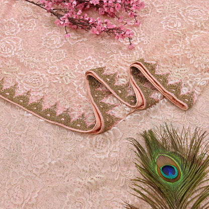 Vintage Peach Net Saree Heavy Hand Embroidery 6 Yards Soft Mesh Fabric Ideal for Crafting Wedding Wear Bollywood sarees