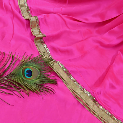 Rare Vintage Pink Pure Satin Silk Saree Hand Embroidered Designer Sabyasachi Sari 5.5 Yard Bollywood Party Wear with Blouse Fabric