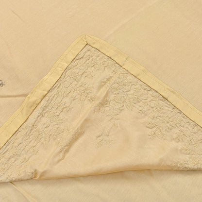 Rare Vintage Yellow Blend Silk Saree Hand Embroidered Fabric 6 Yard Sari Bollywood Party Wear Ethnic Designer Saree