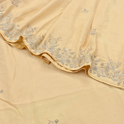 Rare Vintage Yellow Blend Silk Saree Hand Embroidered Fabric 6 Yard Sari Bollywood Party Wear Ethnic Designer Saree