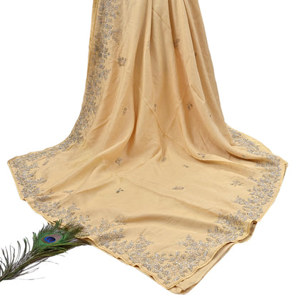 Rare Vintage Yellow Blend Silk Saree Hand Embroidered Fabric 6 Yard Sari Bollywood Party Wear Ethnic Designer Saree