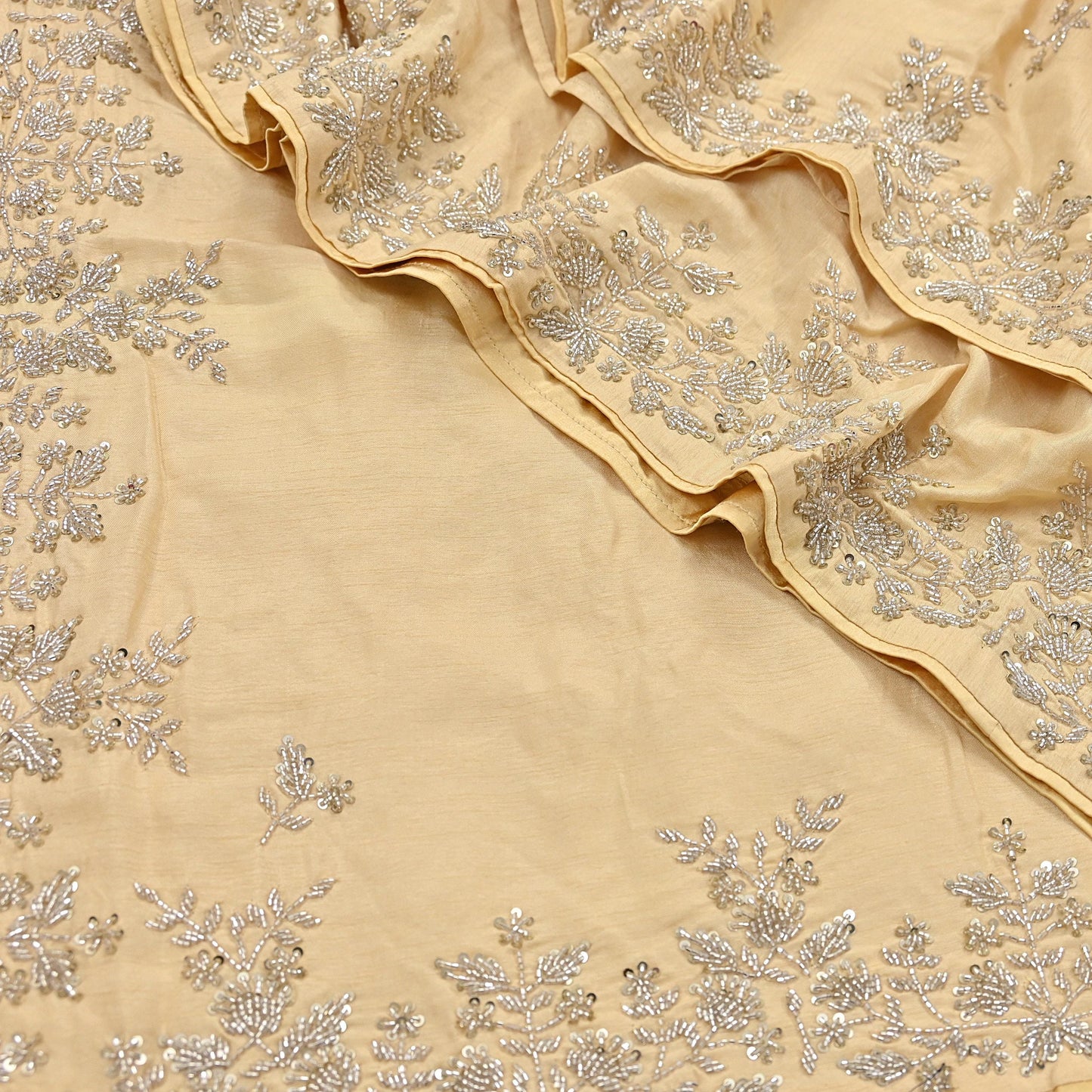 Rare Vintage Yellow Blend Silk Saree Hand Embroidered Fabric 6 Yard Sari Bollywood Party Wear Ethnic Designer Saree