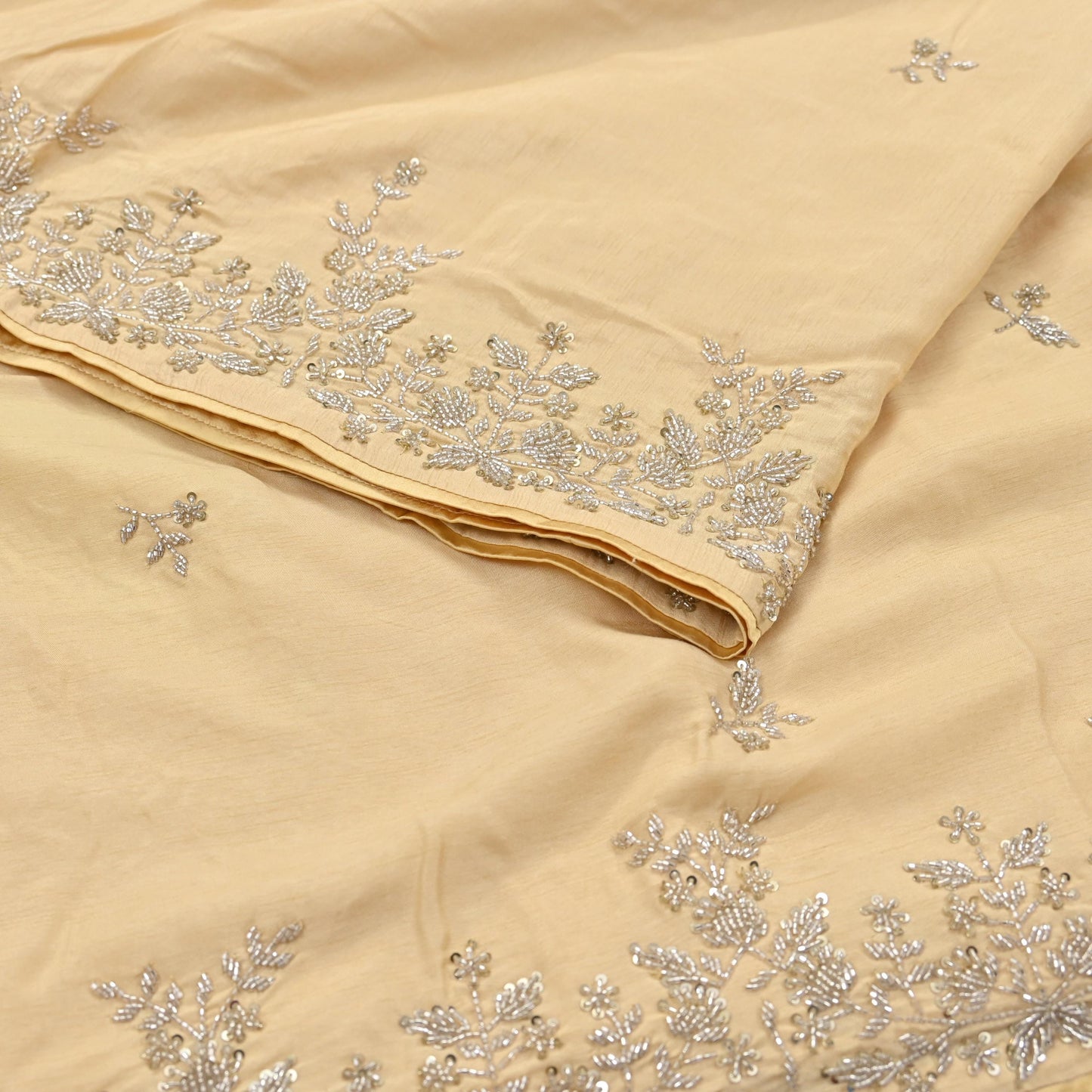 Rare Vintage Yellow Blend Silk Saree Hand Embroidered Fabric 6 Yard Sari Bollywood Party Wear Ethnic Designer Saree