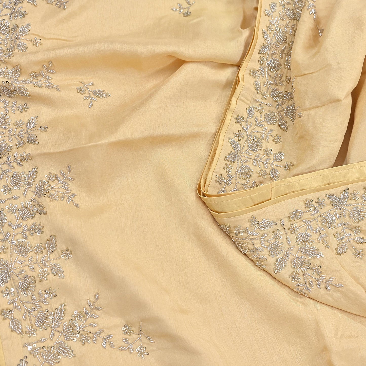 Rare Vintage Yellow Blend Silk Saree Hand Embroidered Fabric 6 Yard Sari Bollywood Party Wear Ethnic Designer Saree