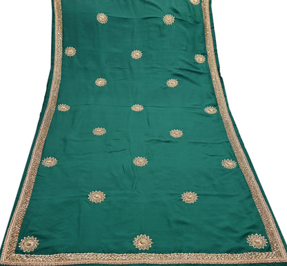 Rare Vintage Bottle Green Pure Silk Saree Zardozi Hand Embroidered Designer Sabyasachi Sari 6 Yard Bollywood Party Wear