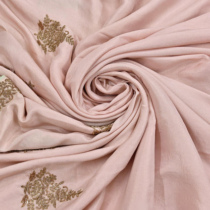 Rare Vintage Peach Pure Silk Saree Zardozi Hand Embroidered Designer Sabyasachi Sari 5.5 Yard Bollywood Party Wear