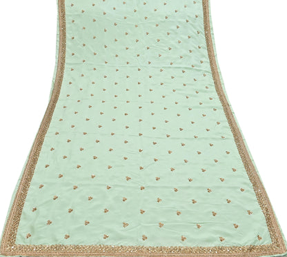 Rare Vintage Pista Green Pure Silk Saree Zardozi Hand Embroidered Designer Sabyasachi Sari 6 Yard Bollywood Party Wear