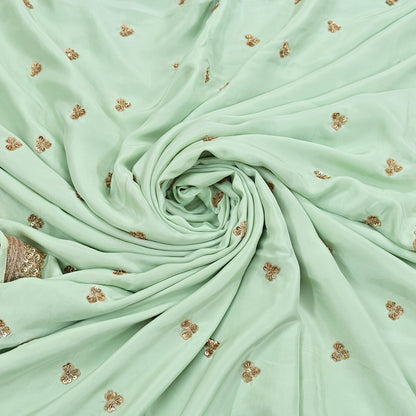 Rare Vintage Pista Green Pure Silk Saree Zardozi Hand Embroidered Designer Sabyasachi Sari 6 Yard Bollywood Party Wear