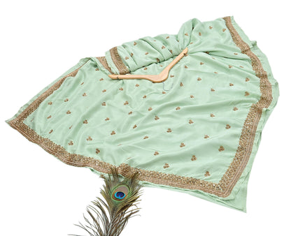 Rare Vintage Pista Green Pure Silk Saree Zardozi Hand Embroidered Designer Sabyasachi Sari 6 Yard Bollywood Party Wear