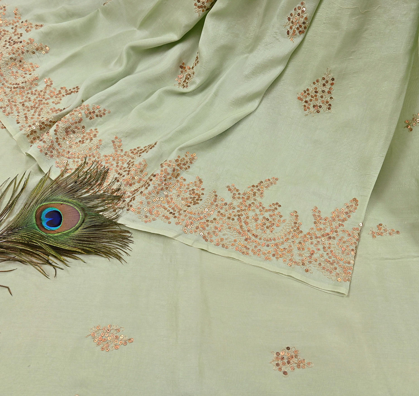 Rare Vintage Green Pure Silk Saree Hand Embroidered Designer Sabyasachi Sari 6 Yard Bollywood Party Wear