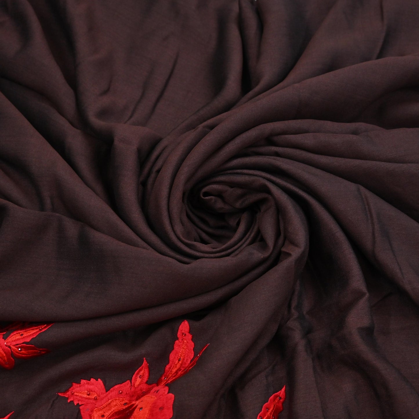 Indian Rare Vintage Zardozi Sarees Brown Pure Silk Hand Embroidered Sari Fabric 5.5 Yards Sewing Ethnic Mirror