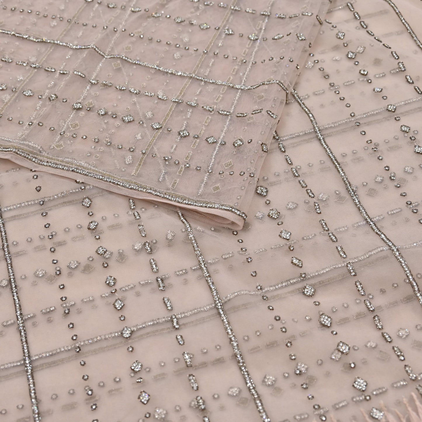 Vintage Pink Net Saree Heavy Hand Embroidery 6 Yards Soft Mesh Fabric Ideal for Crafting Wedding Wear Bollywood sarees