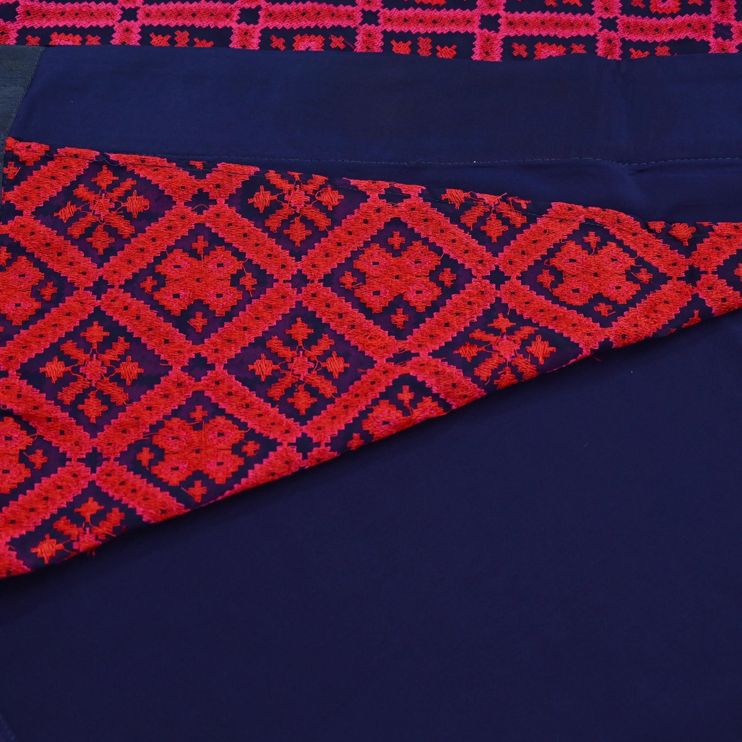 Rare Vintage Blue Georgette & Satin Silk Saree Embroidered Fabric 6 Yard Sari Bollywood Party Wear Designer Saree with blouse fabric