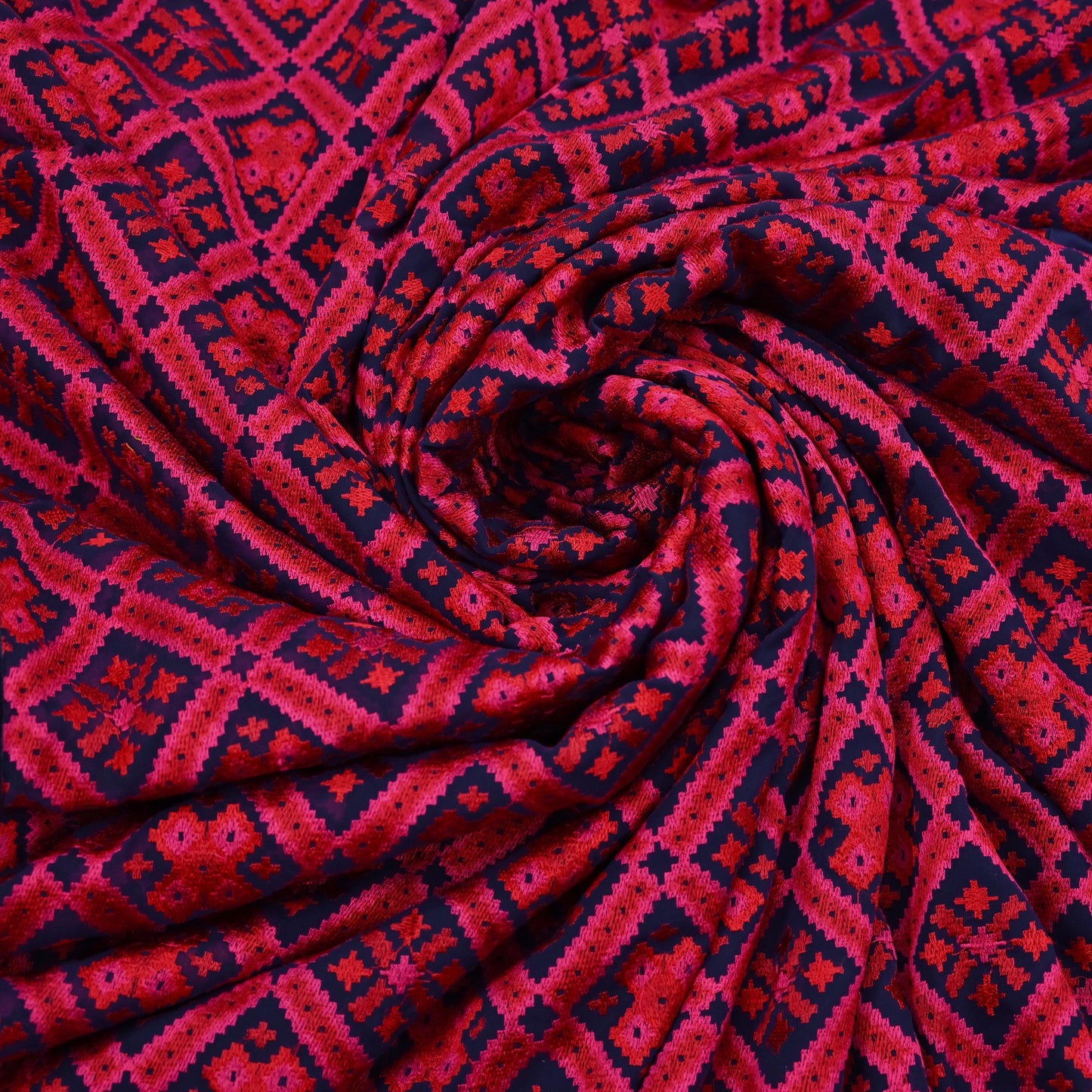 Rare Vintage Blue Georgette & Satin Silk Saree Embroidered Fabric 6 Yard Sari Bollywood Party Wear Designer Saree with blouse fabric