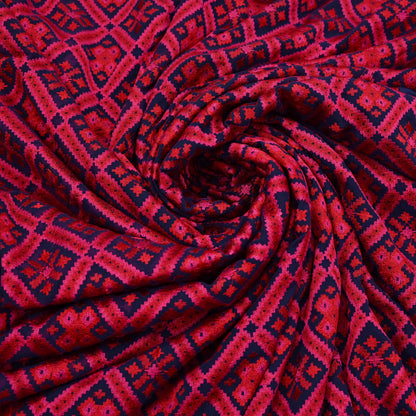 Rare Vintage Blue Georgette & Satin Silk Saree Embroidered Fabric 6 Yard Sari Bollywood Party Wear Designer Saree with blouse fabric