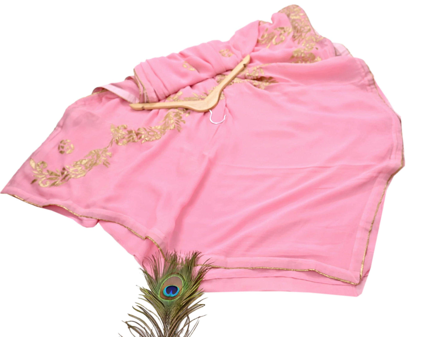 Rare Vintage Pink Pure Chiffon Silk Saree Hand Embroidered Fabric 6 Yards Sari Bollywood Party Wear Ethnic saree