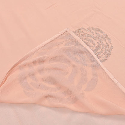 Rare Vintage Peach Pure Chiffon Silk Saree Hand Embroidered Fabric 6 Yards Sari Bollywood Party Wear Ethnic saree With Satin Blouse Fabric