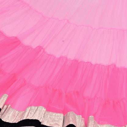 Vintage Pink Net Lehenga Saree Heavy Hand Embroidery 6 Yards Soft Mesh Fabric Ideal for Crafting Wedding Wear Bollywood sarees
