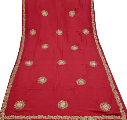Rare Vintage Red Pure Silk Saree Zardozi Hand Embroidered Designer Sabyasachi Sari 5.5 Yard Bollywood Party Wear