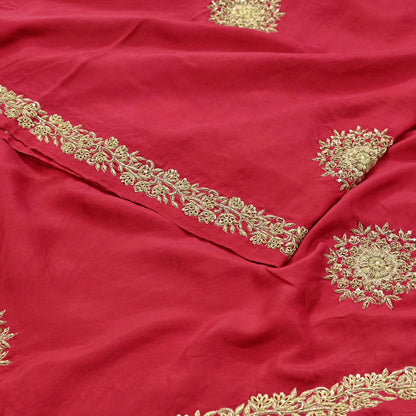 Rare Vintage Red Pure Silk Saree Zardozi Hand Embroidered Designer Sabyasachi Sari 5.5 Yard Bollywood Party Wear