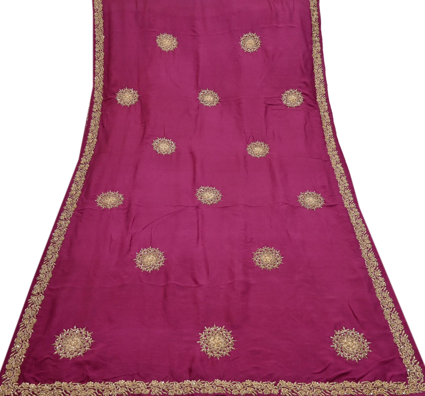Rare Vintage Pink Pure Silk Saree Zardozi Hand Embroidered Designer Sabyasachi Sari 5.5 Yard Bollywood Party Wear