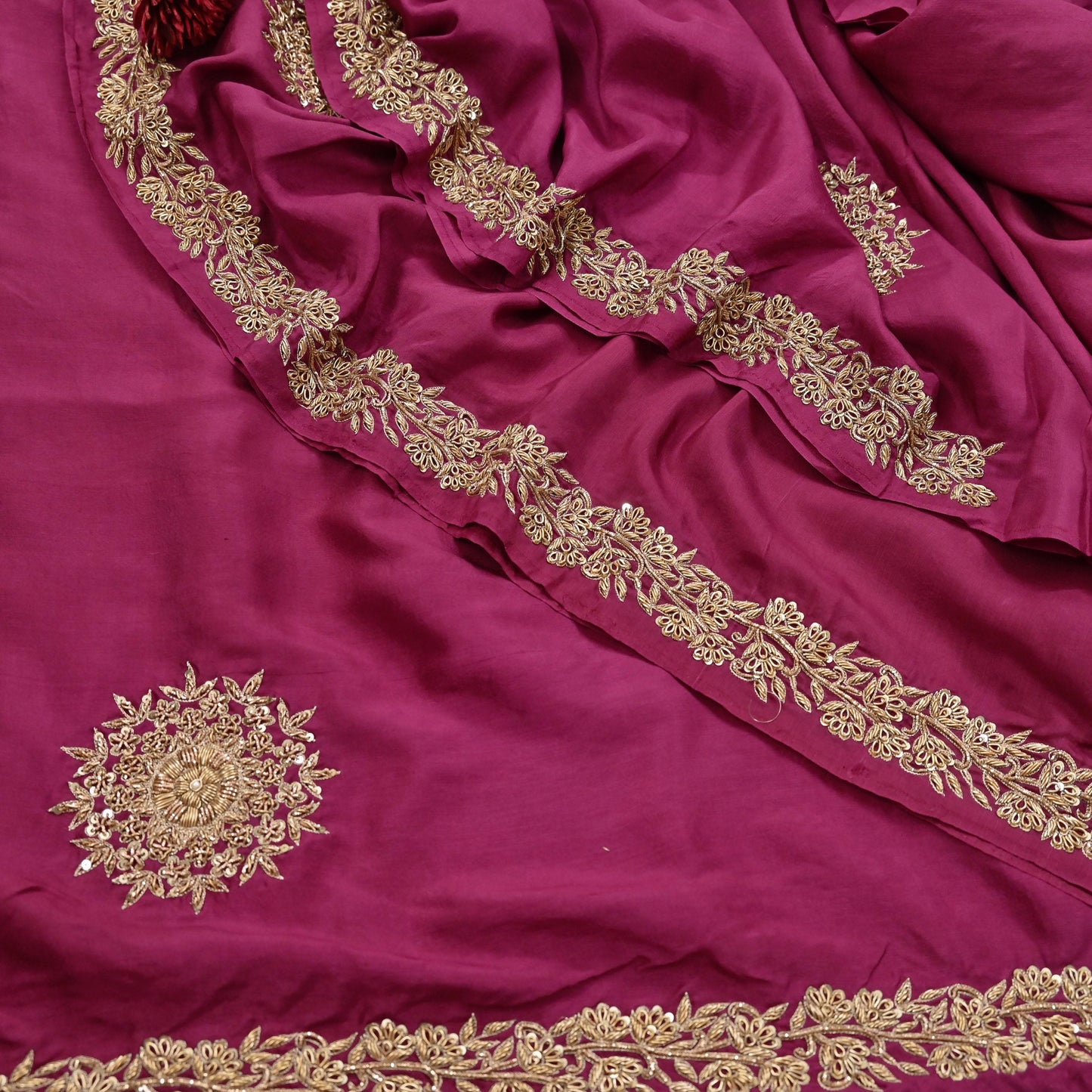 Rare Vintage Pink Pure Silk Saree Zardozi Hand Embroidered Designer Sabyasachi Sari 5.5 Yard Bollywood Party Wear