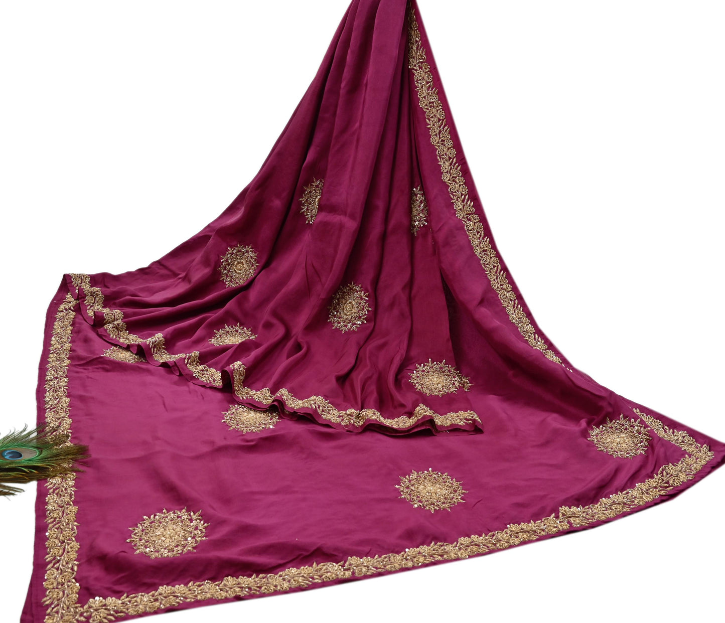 Rare Vintage Pink Pure Silk Saree Zardozi Hand Embroidered Designer Sabyasachi Sari 5.5 Yard Bollywood Party Wear