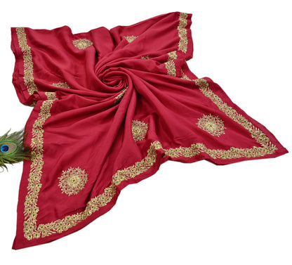 Rare Vintage Red Pure Silk Saree Zardozi Hand Embroidered Designer Sabyasachi Sari 5.5 Yard Bollywood Party Wear