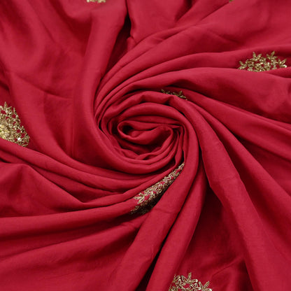 Rare Vintage Red Pure Silk Saree Zardozi Hand Embroidered Designer Sabyasachi Sari 5.5 Yard Bollywood Party Wear