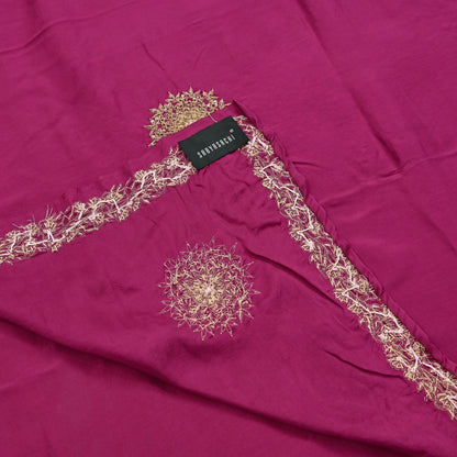 Rare Vintage Purple Pure Silk Saree Zardozi Hand Embroidered Designer Sabyasachi Sari 5.5 Yard Bollywood Party Wear