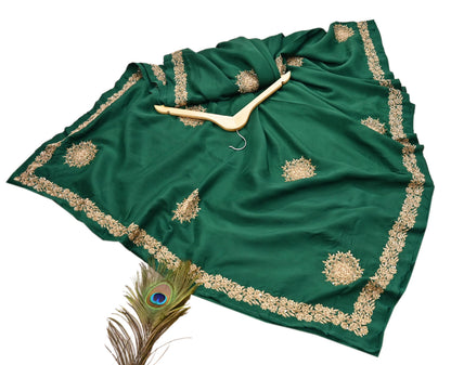 Rare Vintage Bottle Green Pure Silk Saree Zardozi Hand Embroidered Designer Sabyasachi Sari 5.5 Yard Bollywood Party Wear