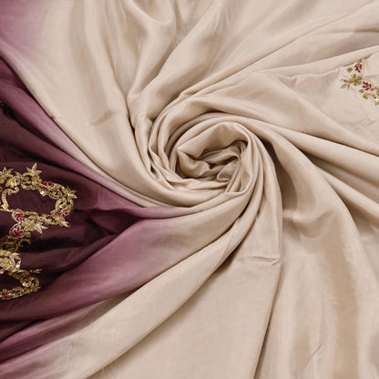 Rare Vintage Brown & Beige Pure Silk Saree Zardozi Hand Embroidered Designer Sabyasachi Sari 5.5 Yard Bollywood Party Wear