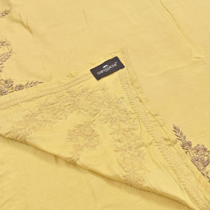 Rare Vintage Yellow Pure Silk Saree Zardozi Hand Embroidered Designer Sabyasachi Sari 5.5 Yard Bollywood Party Wear