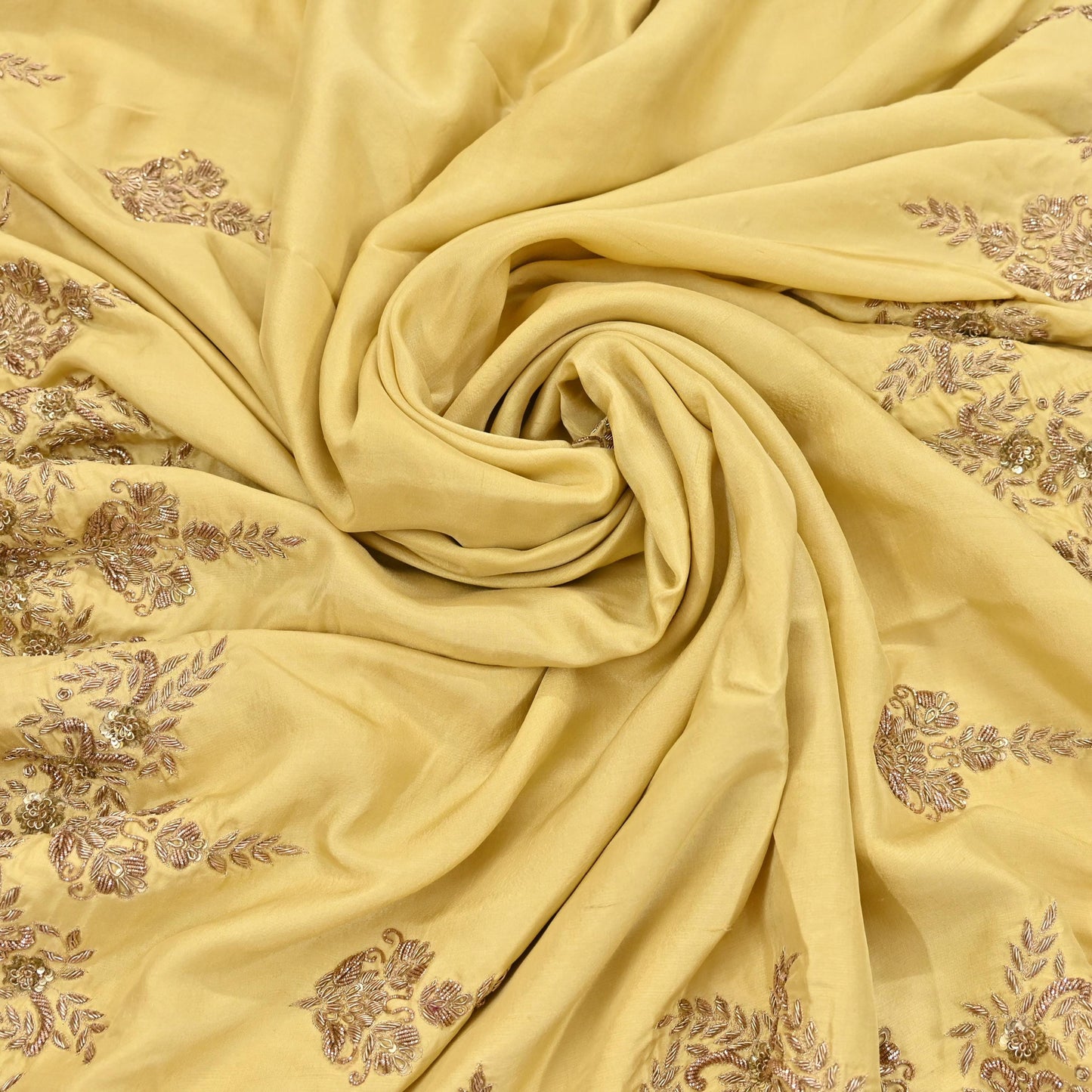 Rare Vintage Yellow Pure Silk Saree Zardozi Hand Embroidered Designer Sabyasachi Sari 5.5 Yard Bollywood Party Wear
