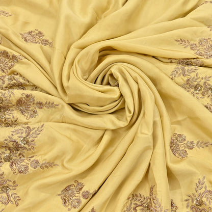 Rare Vintage Yellow Pure Silk Saree Zardozi Hand Embroidered Designer Sabyasachi Sari 5.5 Yard Bollywood Party Wear