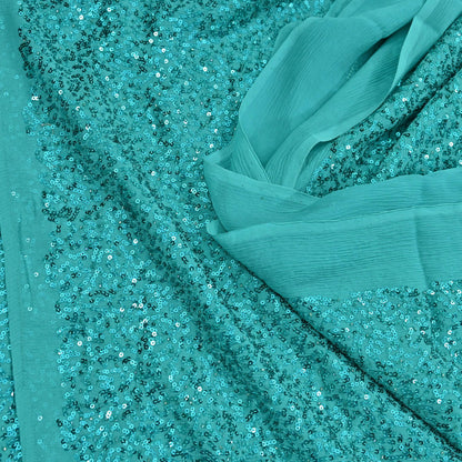 Rare Vintage Green Pure Chiffon Silk Saree Hand Embroidered Mukesh Fabric 5.5 Yards Sari Bollywood Party Wear Ethnic saree