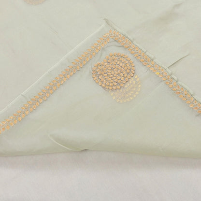 Rare Vintage Green Pure Organza Silk Saree Zardozi Hand Embroidered Designer Sari 6 Yard Bollywood Party Wear
