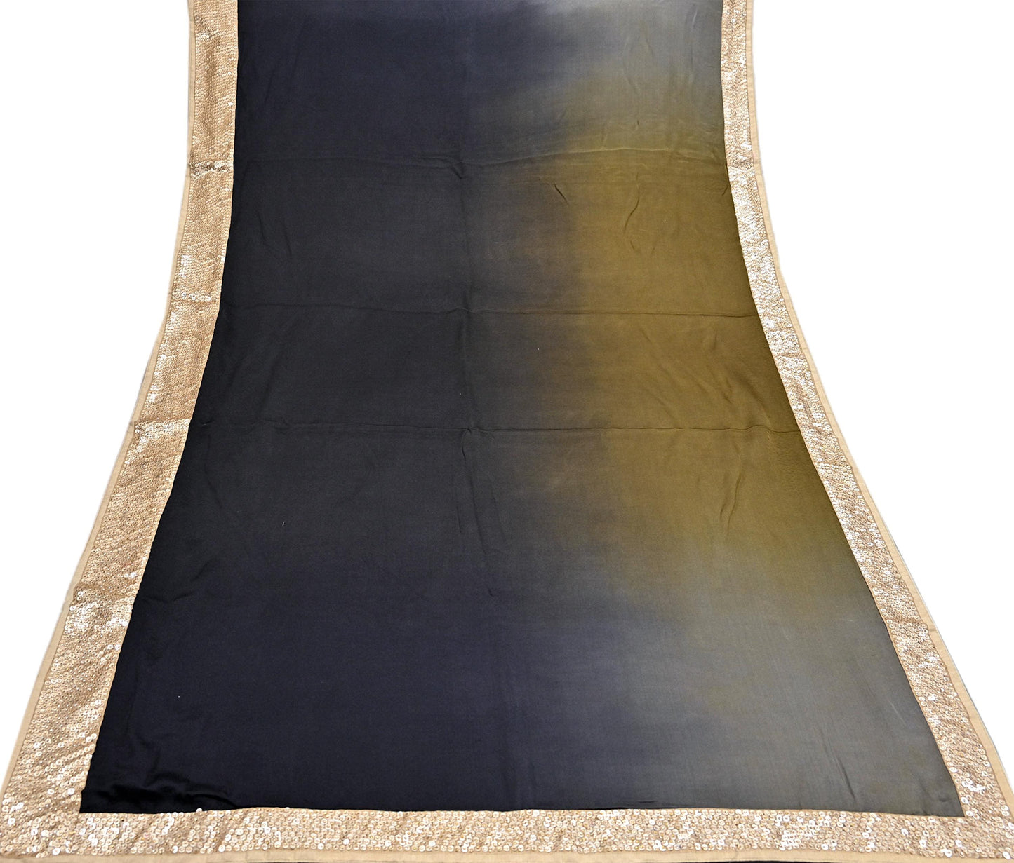 Rare Vintage Pure Satin Silk Saree Hand Embroidered Fabric 6 Yards Sari Bollywood Party Wear Ethnic Saree with padded Blouse size 38"