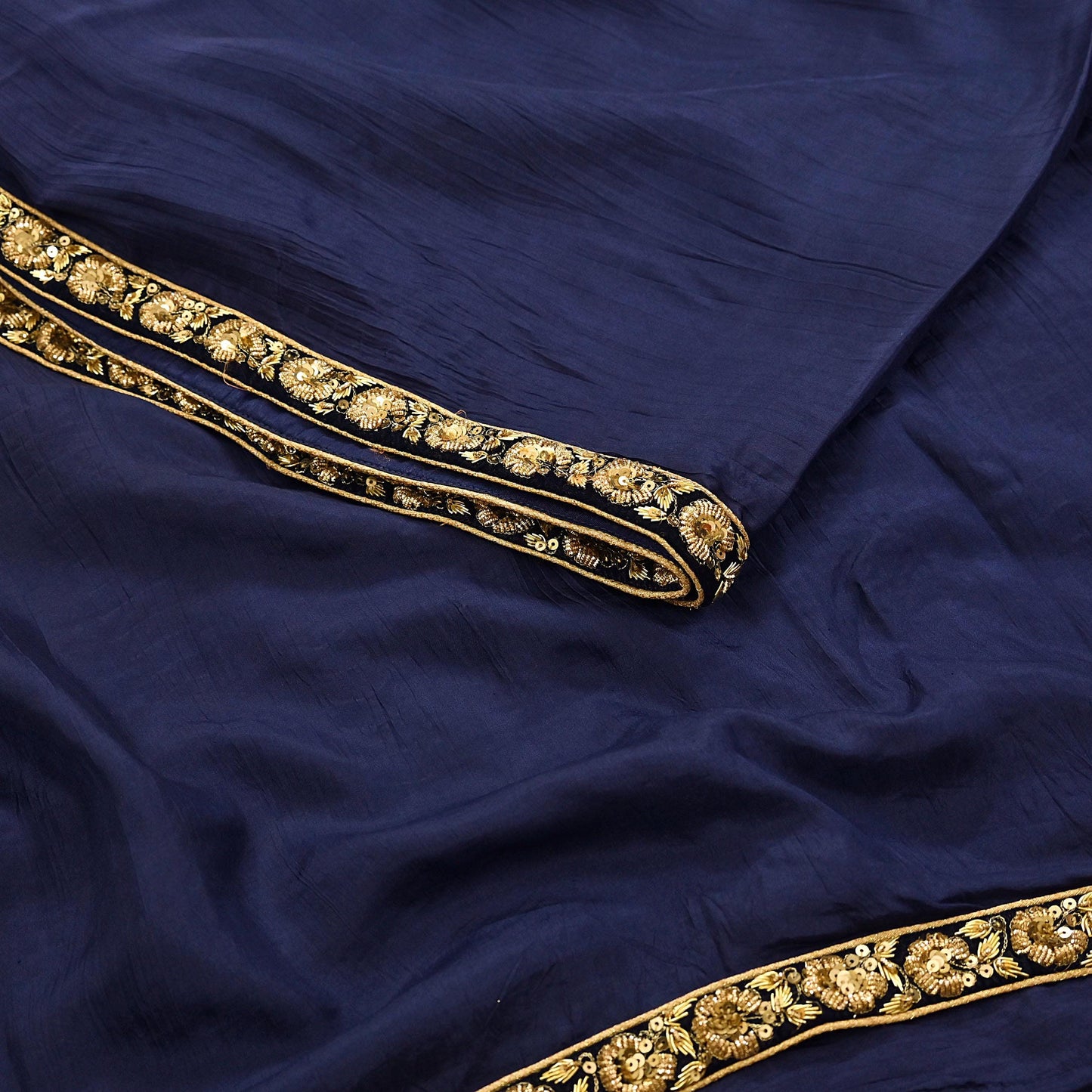 Rare Vintage Blue Pure Silk Saree Zardozi Hand Embroidered Designer Sabyasachi Sari 6 Yard Bollywood Party Wear