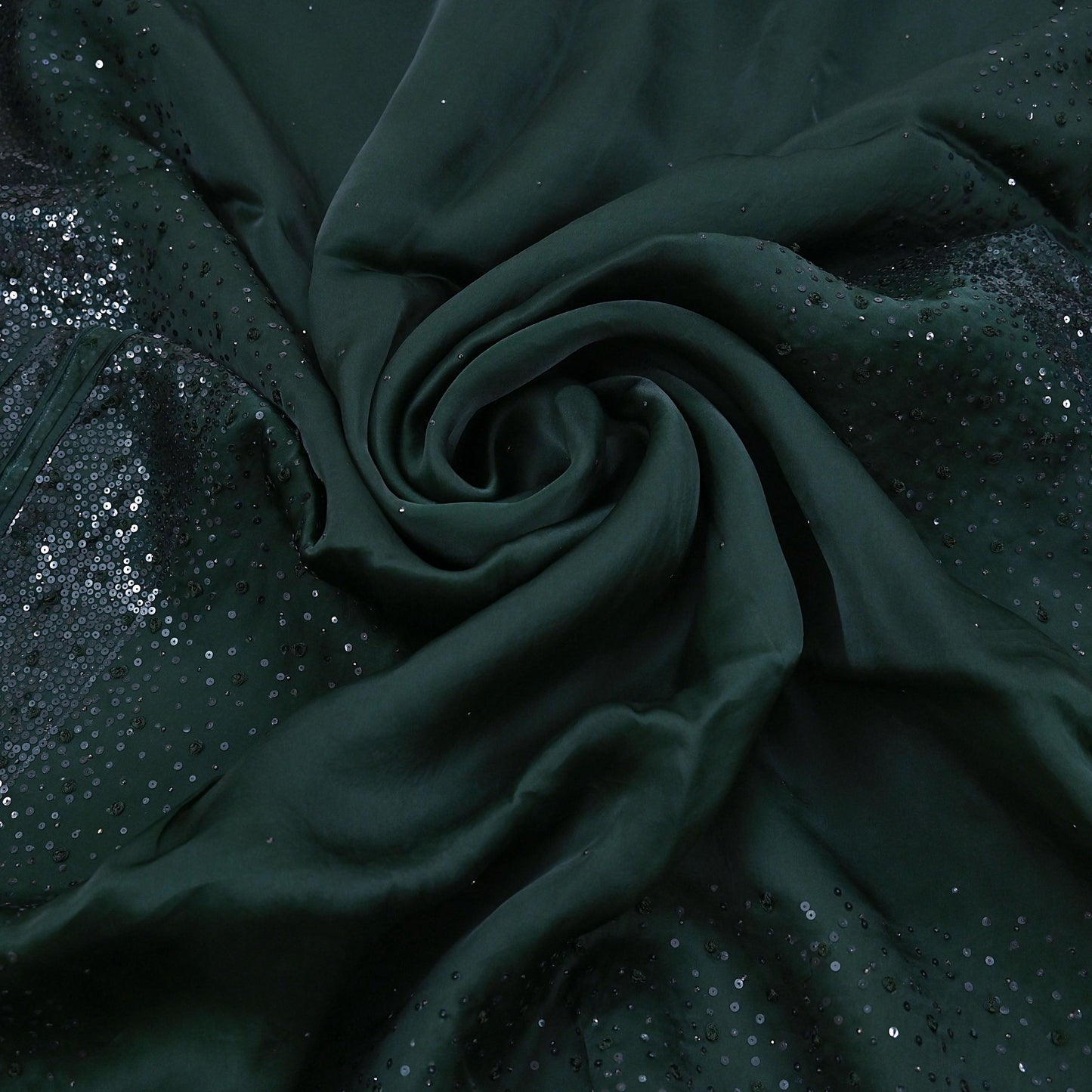 Rare Vintage Bottle Green Pure Organza Silk Saree Zardozi Hand Embroidered Sari 5.5 Yard Bollywood Party Wear