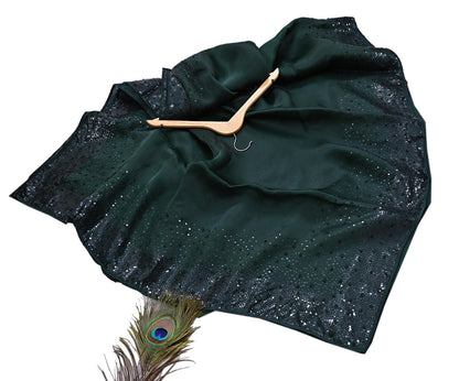 Rare Vintage Bottle Green Pure Organza Silk Saree Zardozi Hand Embroidered Sari 5.5 Yard Bollywood Party Wear