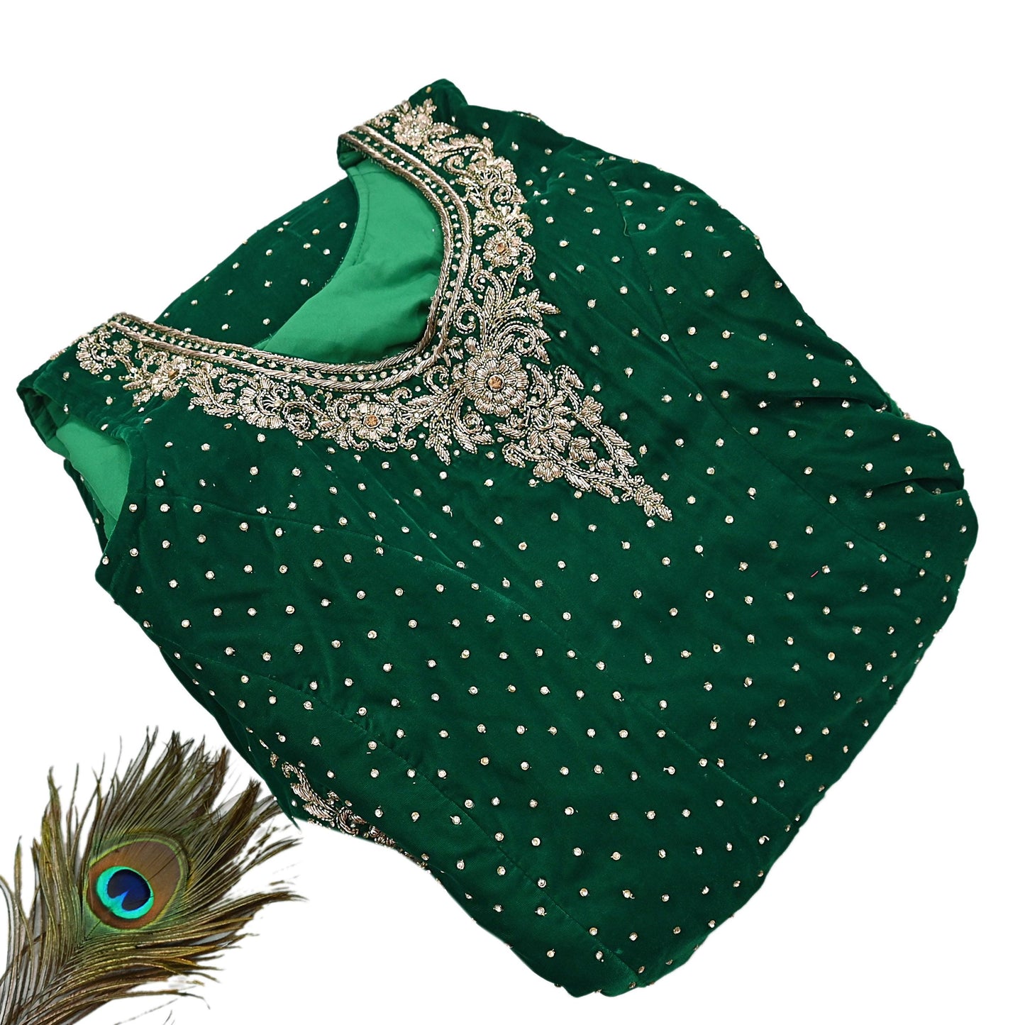 Bottle Green Velvet Anarkali Gown Vintage Bollywood Dress Zardozi Embroidered Floor Length Ethnic Party Wear Wedding Outfit