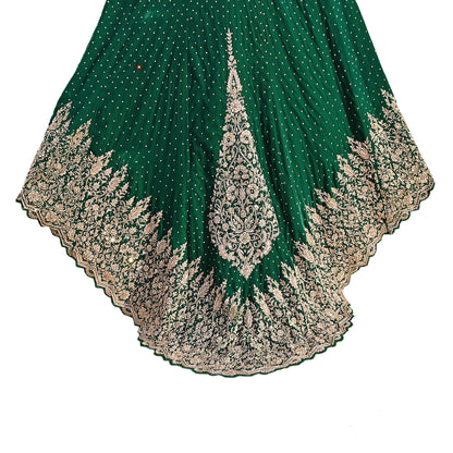 Bottle Green Velvet Anarkali Gown Vintage Bollywood Dress Zardozi Embroidered Floor Length Ethnic Party Wear Wedding Outfit