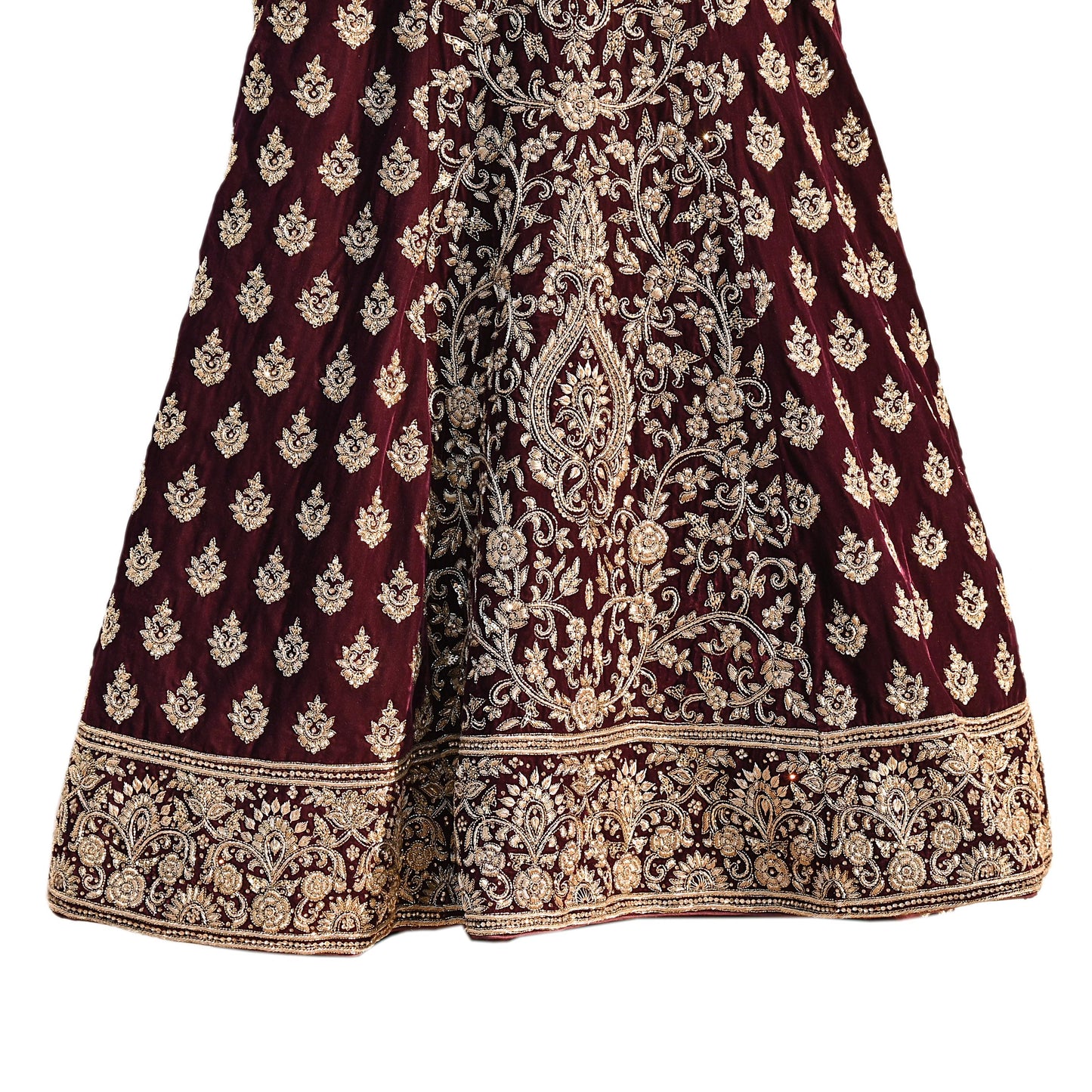 Maroon Velvet Anarkali Gown Vintage Bollywood Dress Zardozi Embroidered Floor Length Ethnic Party Wear Wedding Outfit